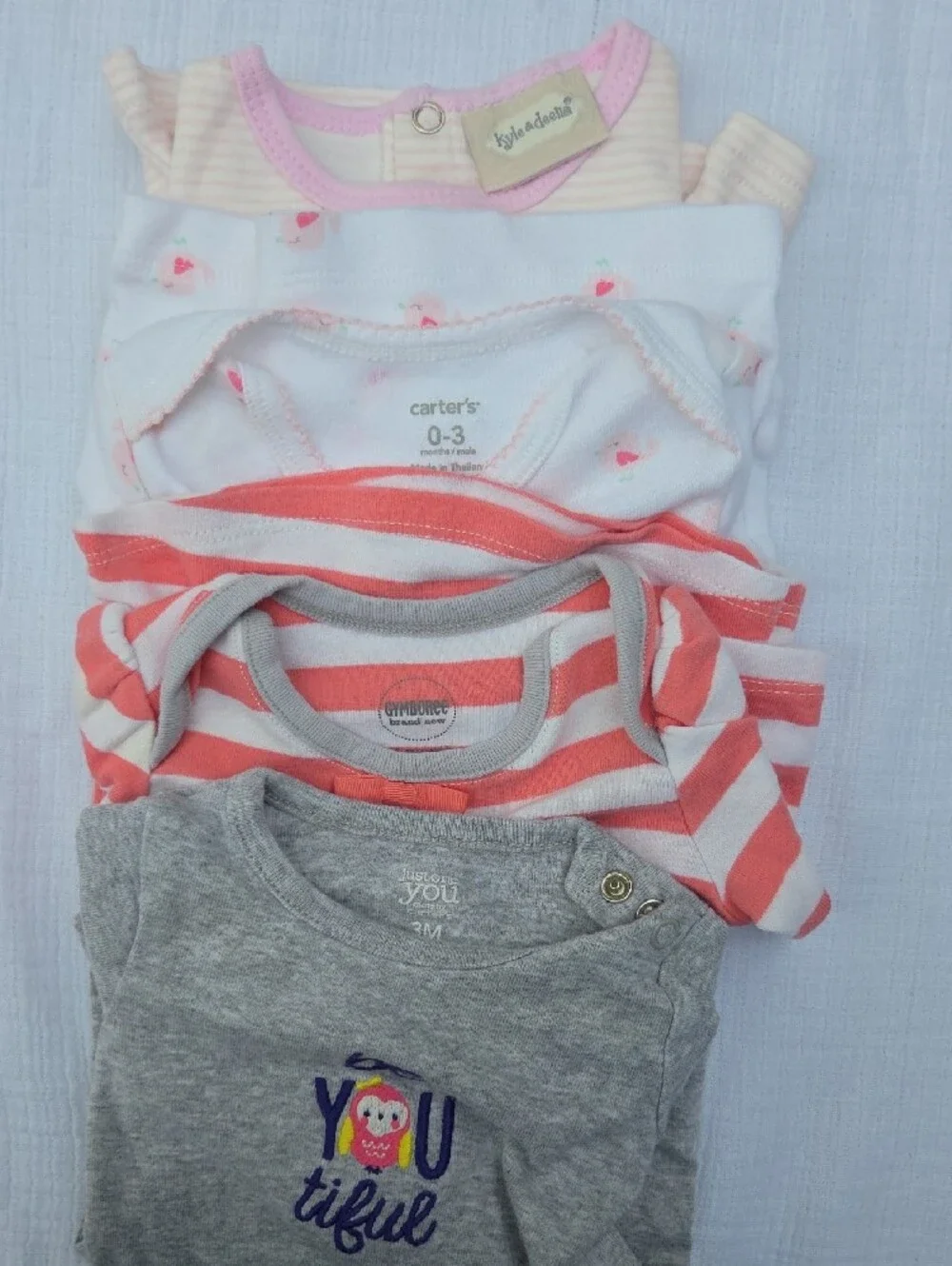 Lot of Baby Girl Long Sleeve Outfits - Size 0-3 Months